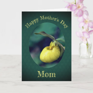 Mother's Day Thank You Mom Yellow Lady Slipper  Card