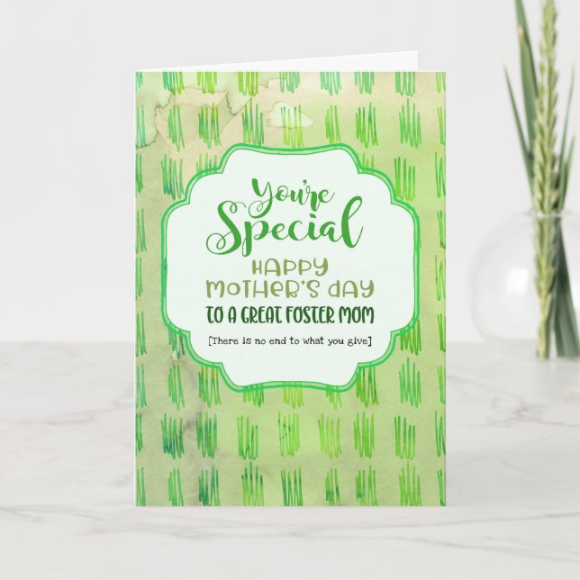 Mother's Day to a Special Foster Mom Card (Front)