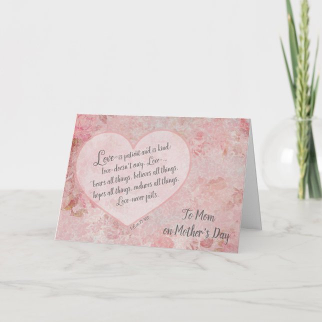 Mother's Day to Mom Scripture 1 Cor 13 Card (Front)