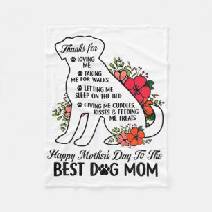 Mother's Day To The Best Dog Mom Mothers Day Dog L Fleece Blanket