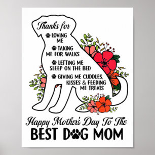 Mother's Day To The Best Dog Mom Mothers Day Dog L Poster