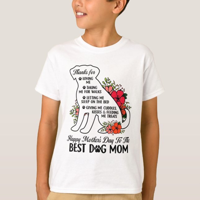 Mother's Day To The Best Dog Mom Mothers Day Dog L T-Shirt (Front)
