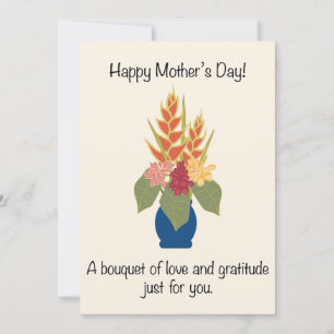 Mother's Day Tropical Bouquet Holiday Card