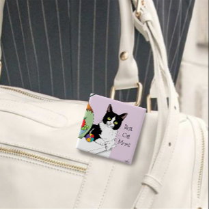 Mother's Day Tuxedo Cat 2 Inch Square Button