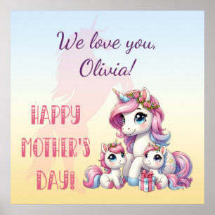 Mother's Day Unicorn-Themed Party Poster