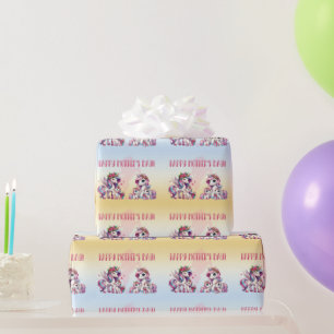 Mother's Day Unicorn-Themed Party Wrapping Paper