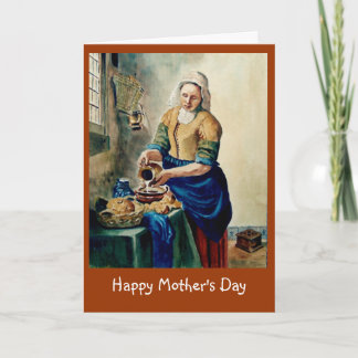 Mother's Day: Vermeer's "Kitchen Maid", Watercolor Card