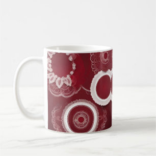 Mother's Day Vintage Dark Red Floral Ai art  Coffee Mug