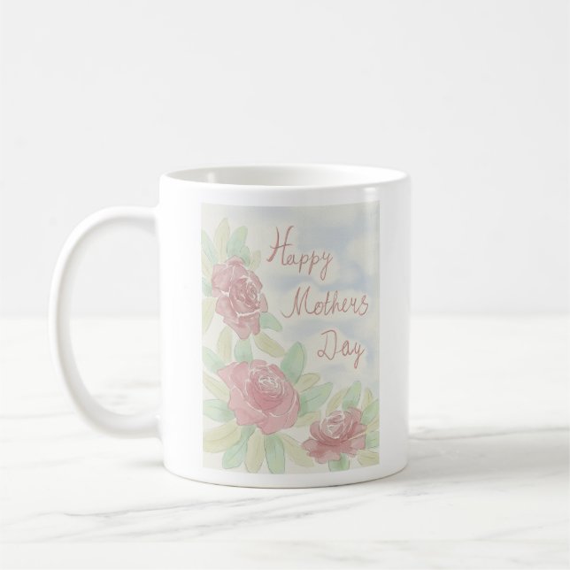Mother's day watercolor coffee mug (Left)