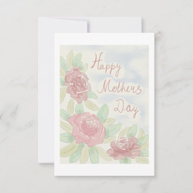 Mother's day watercolor thank you card (Front)