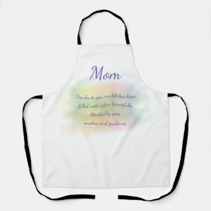 Mother's Day Watercolor Thank You for Wisdom Apron