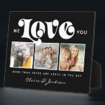 Mother's Day We love You Mom Family Photo Collage Plaque<br><div class="desc">We love you!  For the Best Mom or Grandma Ever in your life,  a modern,  trendy Instagram family photo collage throw pillow with modern script typography and your personal name and message on elegant black.</div>