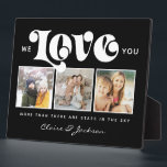 Mother's Day We love You Mom Family Photo Collage Plaque<br><div class="desc">We love you!  For the Best Mom or Grandma Ever in your life,  a modern,  trendy Instagram family photo collage throw pillow with modern script typography and your personal name and message on elegant black.</div>