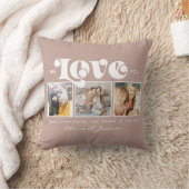 Mother's Day We love You Mom Family Photo Collage  Throw Pillow (Blanket)