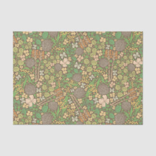 Mother's Day White Butterflies Orange Flowers Tissue Paper