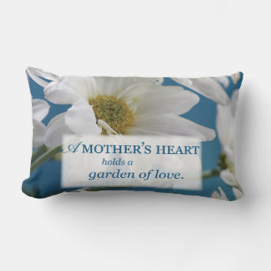 Mother's Day White Daisies Garden of Love Blue Sky Lumbar Pillow