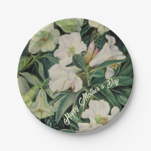 Mothers Day White Floral Paper Plate