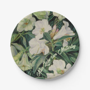 Mothers Day White Floral Paper Plates