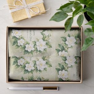 Mother's Day White gardenia flowers and green   Tissue Paper