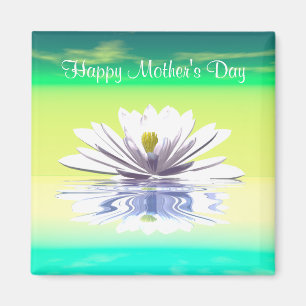 Mother's Day White Water Lily Magnet