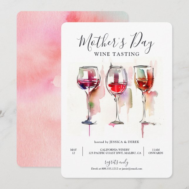 Mother's Day Wine Tasting Invitation (Front/Back)
