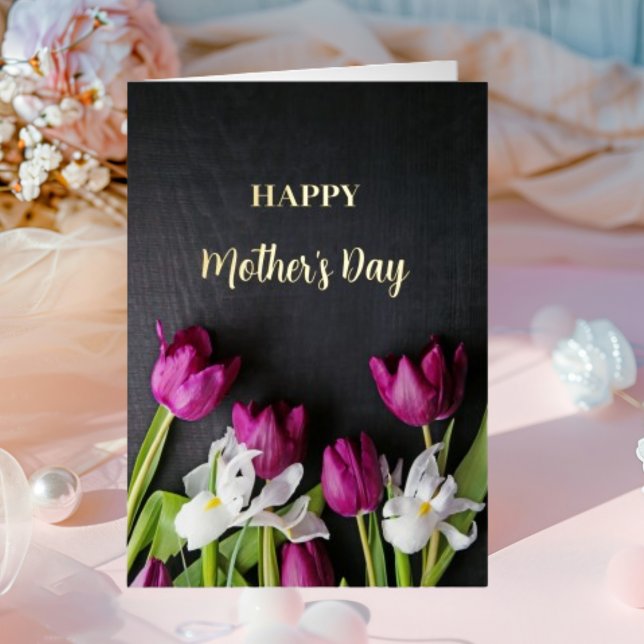 Mother's Day with Flower Folded Foil Greeting Card (Creator Uploaded)