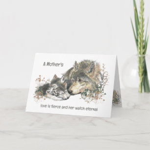 Mother's Day Wolf Mom Love Fierce Watch Eternal Card