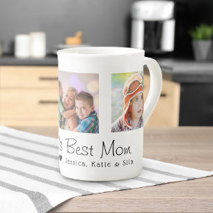 Mother's Day World's Best Mom 3 Photos Bone China Mug