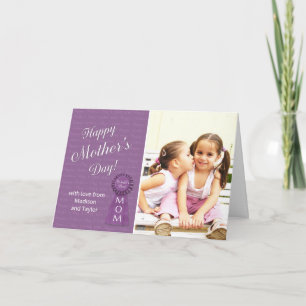 Mother's Day World's Best Mom custom photo & name Card