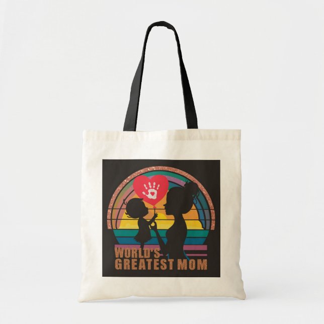 Mother's Day World's Greatest Mom Tote Bag (Front)