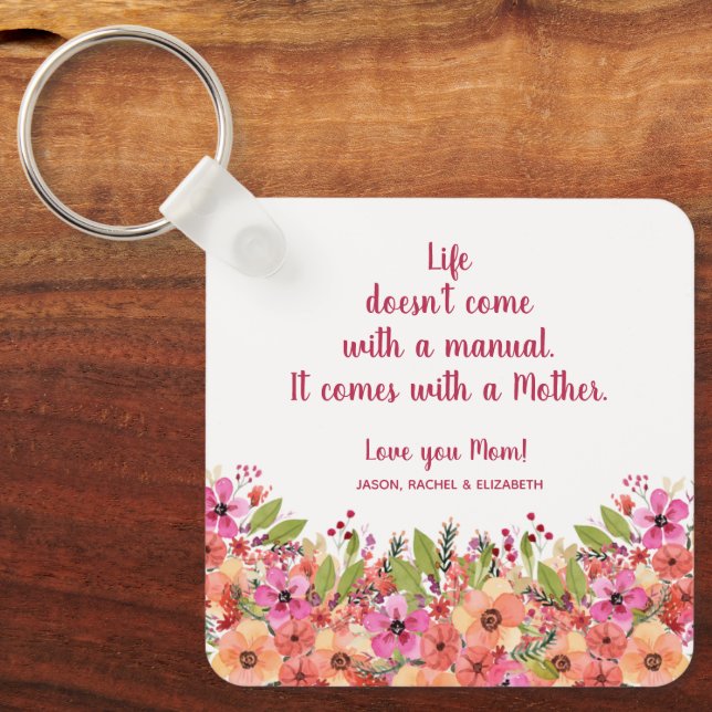 Mother's Floral  Keychain (Front)