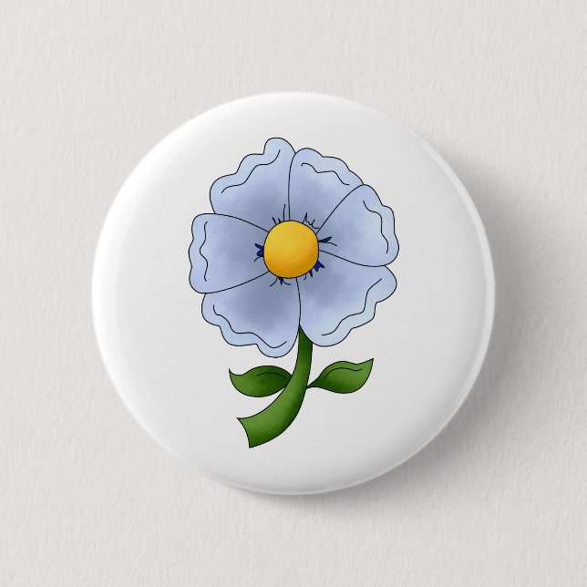 Mother's Flowers · Blue Flower 2 Inch Round Button (Front)