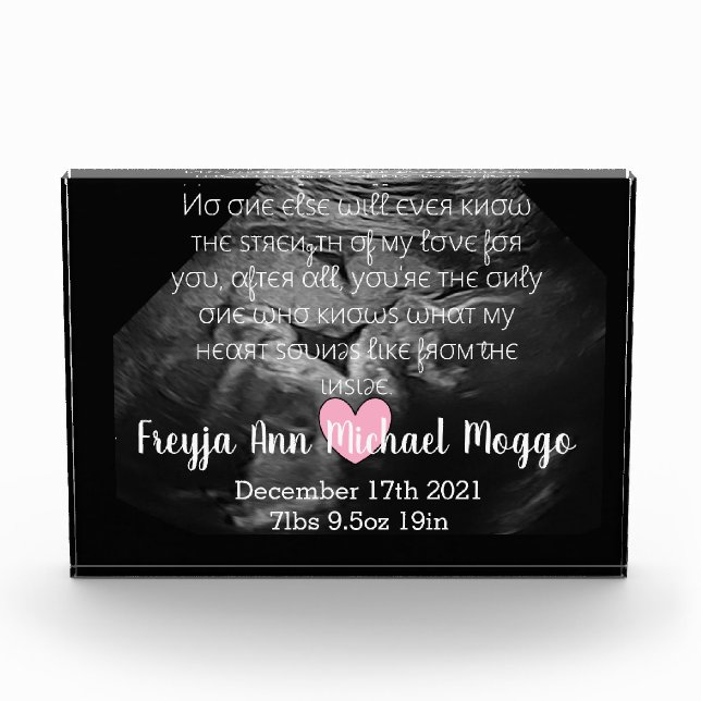 Mothers Heart Beat Quote  Photo Block (Front)