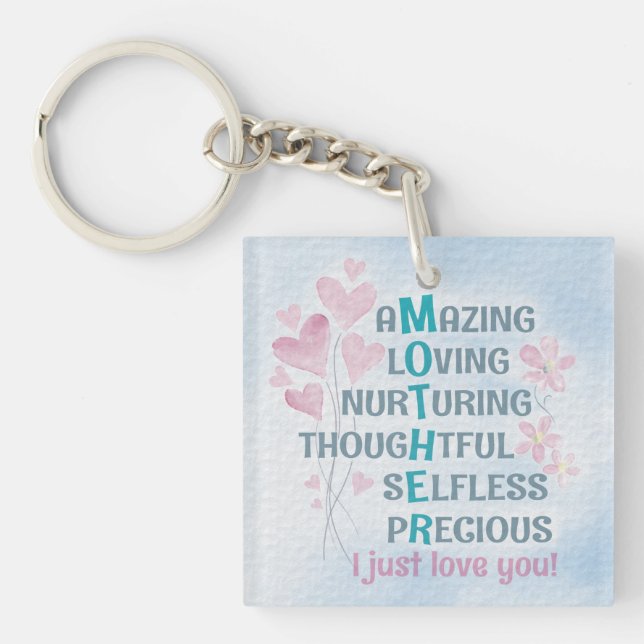 Mother's heart keychain (Front)
