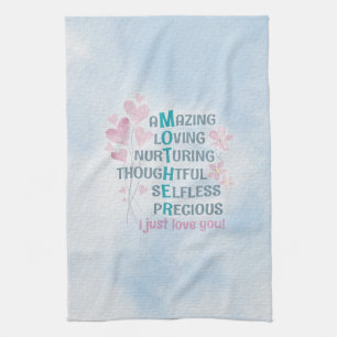 Mother's heart kitchen towel