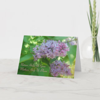 "Mothers Help Us Bloom" Lilac Mother's Day Card
