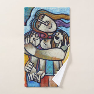 Mothers Hug - Contemporary Cubist Artistic Hand To Towel