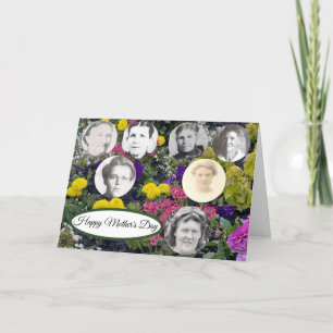 Mothers in Family Mixed Flower Mothers Day Holiday Card