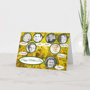 Mothers in Family Yellow Forsythia Mothers Day Holiday Card