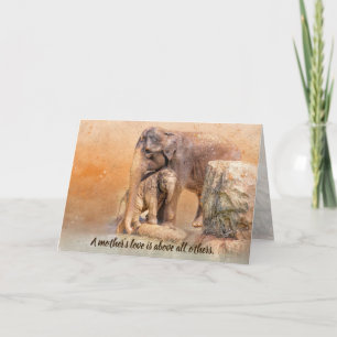 Mother's Love Baby Elephant Hug Mother's Day Blank Card