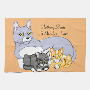 Mothers Love Cat And Kittens Kitchen Towel