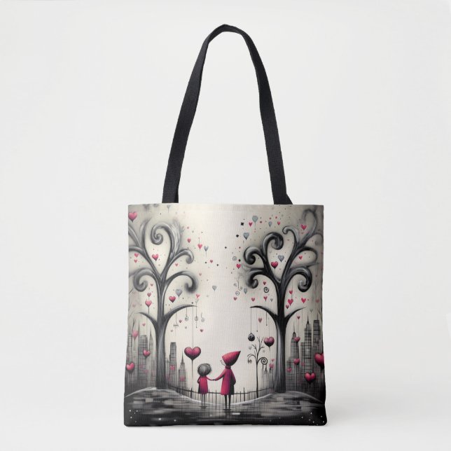 Mother's Love Heartfelt Stroll Tote Bag (Front)