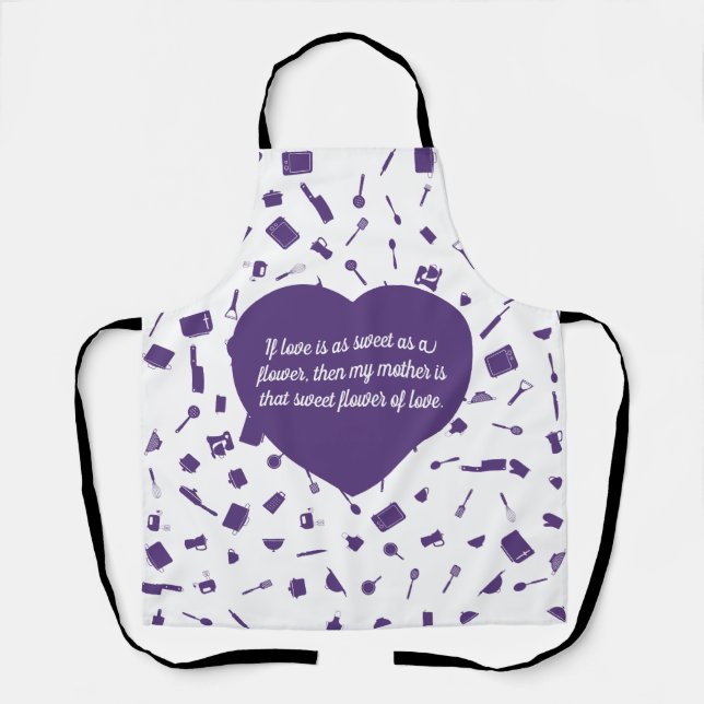 Mother's love kitchen. I Love You Mom Apron (Front)