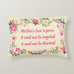 Mother's Love Watercolor Floral Accent Pillow