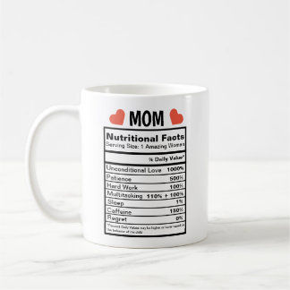 MOTHER'S NUTRITIONAL FACTS, GIFT FOR MOTHER'S DAY COFFEE MUG