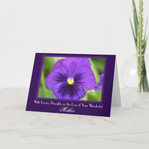 Mother's Passing Purple Pansy Sympathy Card