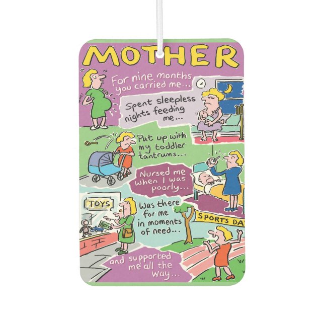Mother's Personal Birthday Gift Air Freshener (Front)