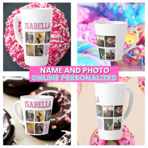 Mothers Photo Collage Script Best Mom Ever  Latte Mug