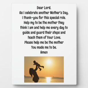 Mother's Prayer Tabletop Plaque with Easel