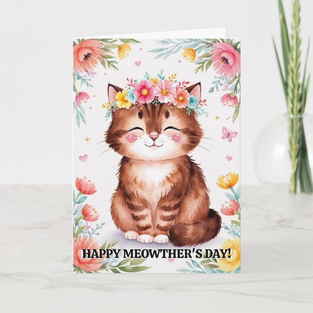 Mothers' s Day From Cat Funny Cute Card (Front)